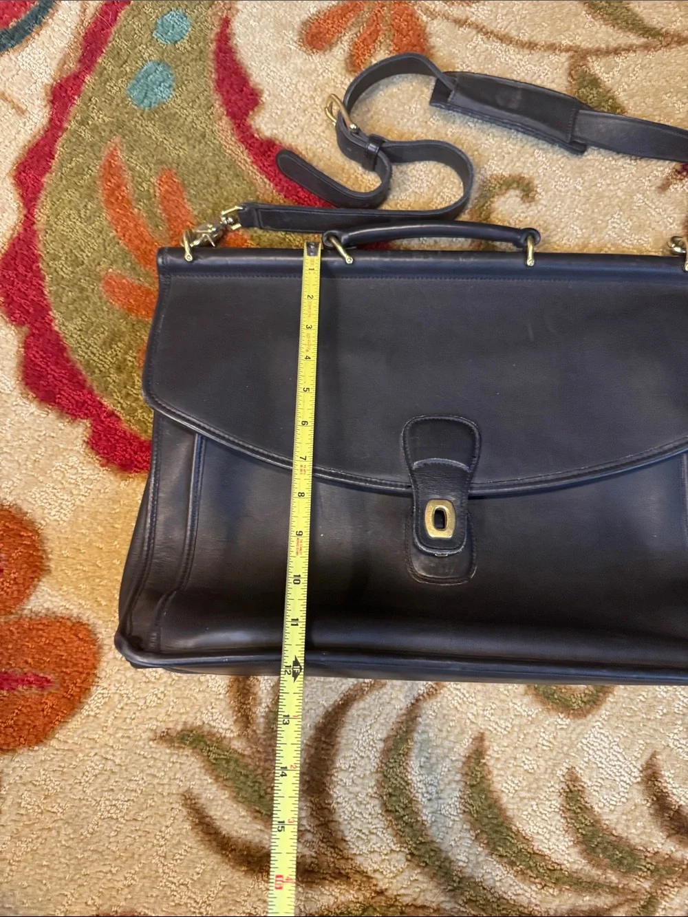 Authentic Vintage Coach # 5266 Black Leather Beekman Brief